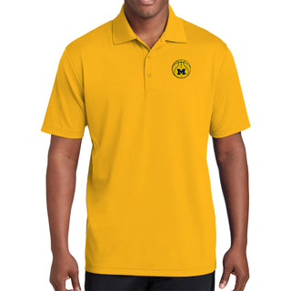 Michigan Basketball Outline LC EMB Polo - Gold