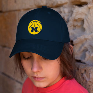 Michigan Basketball Outline EMB Dad Hat