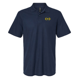 Michigan Football Outline LC Softstyle Pique Polo