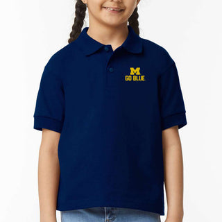 Michigan Spirit Block LC Youth Jersey Polo - Navy