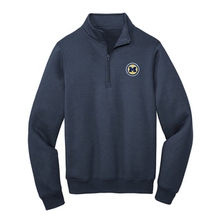 Michigan Circle Logo Patch 1/4 Zip Sweatshirt - Navy