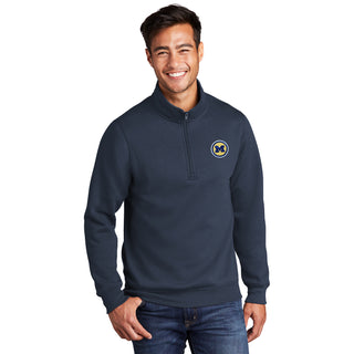 Michigan Circle Logo Patch 1/4 Zip Sweatshirt - Navy