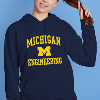 Michigan Arch Logo Engineering Hoodie - Navy