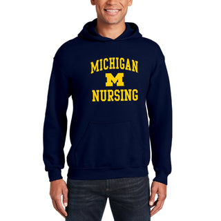 Michigan Arch Logo Nursing Hoodie - Navy