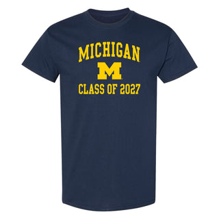 Michigan Arch Logo Class of 2027 T-Shirt - Navy