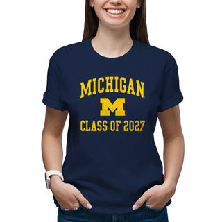 Michigan Arch Logo Class of 2027 T-Shirt - Navy