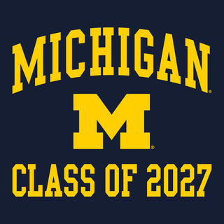 Michigan Arch Logo Class of 2027 T-Shirt - Navy