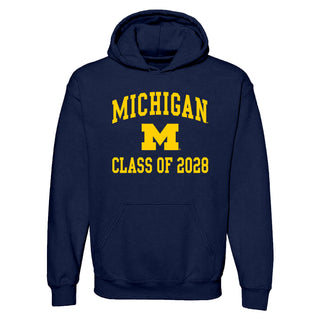 Michigan Arch Logo Class of 2028 Hoodie - Navy