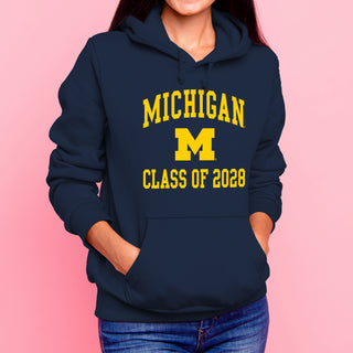 Michigan Arch Logo Class of 2028 Hoodie - Navy