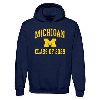 Michigan Arch Logo Class of 2029 Hoodie - Navy