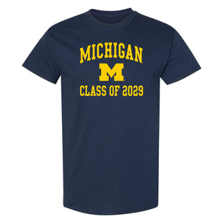 Michigan Arch Logo Class of 2029 T-Shirt - Navy