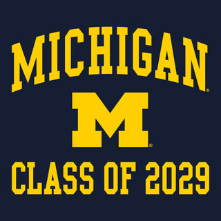 Michigan Arch Logo Class of 2029 Hoodie - Navy