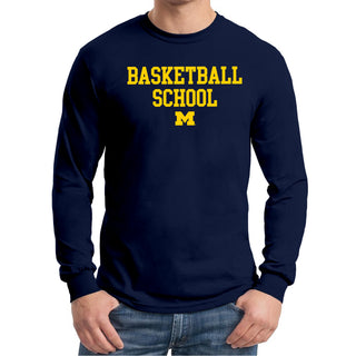 Michigan Basketball School Long Sleeve Shirt - Navy