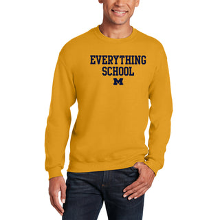 Michigan Everything School Block Crewneck Sweatshirt - Gold