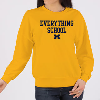 Michigan Everything School Block Crewneck Sweatshirt - Gold