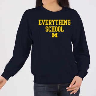 Michigan Everything School Block Crewneck Sweatshirt - Navy