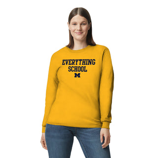 Michigan Everything School Block Longsleeve T-Shirt - Gold