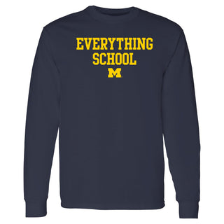 Michigan Everything School Block Longsleeve T-Shirt - Navy