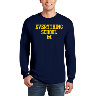 Michigan Everything School Block Longsleeve T-Shirt - Navy