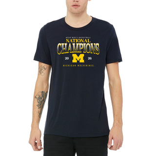 Michigan 2026 Basketball National Champions Graded Triblend T-Shirt