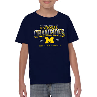 Michigan 2026 Basketball National Champions Graded Youth T-Shirt