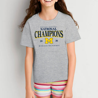 Michigan 2026 Basketball National Champions Graded Youth T-Shirt