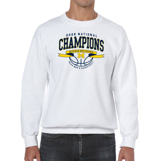 Michigan 2026 Basketball National Champions Ribbon Wings Crewneck - White