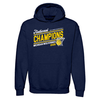 Michigan 2026 Basketball National Champions Action Play Hoodie - Navy