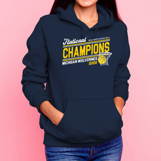 Michigan 2026 Basketball National Champions Action Play Hoodie - Navy