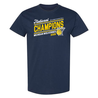 Michigan 2026 Basketball National Champions Action Play T-Shirt - Navy