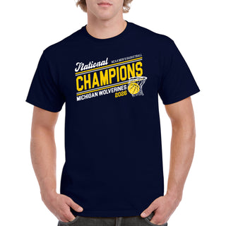 Michigan 2026 Basketball National Champions Action Play T-Shirt - Navy