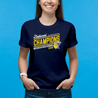 Michigan 2026 Basketball National Champions Action Play T-Shirt - Navy