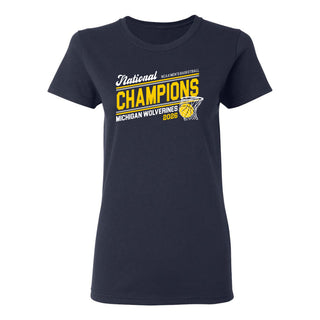 Michigan 2026 Basketball National Champions Action Play Womens T-Shirt - Navy