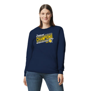 Michigan 2026 Basketball National Champions Action Play Long Sleeve - Navy
