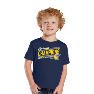 Michigan 2026 Basketball National Champions Action Play Toddler T-Shirt - Navy