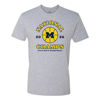 Michigan 2026 Basketball National Champions Retro Shootout NLA T-Shirt - Heather Grey