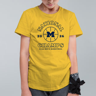 Michigan 2026 Basketball National Champions Retro Shootout Youth T-Shirt