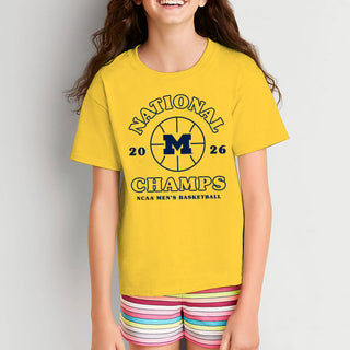 Michigan 2026 Basketball National Champions Retro Shootout Youth T-Shirt