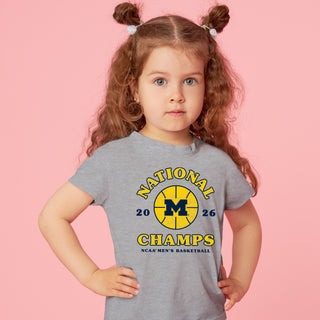 Michigan 2026 Basketball National Champions Retro Shootout Toddler T-Shirt