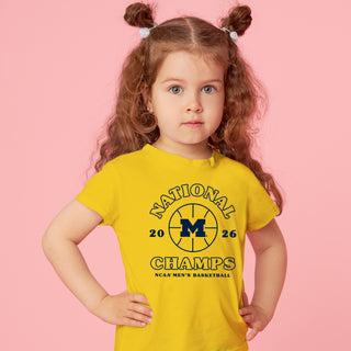Michigan 2026 Basketball National Champions Retro Shootout Toddler T-Shirt