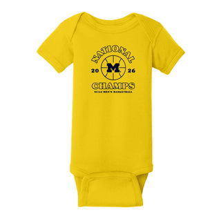 Michigan 2026 Basketball National Champions Retro Shootout Infant Creeper - Yellow