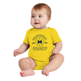 Michigan 2026 Basketball National Champions Retro Shootout Infant Creeper - Yellow