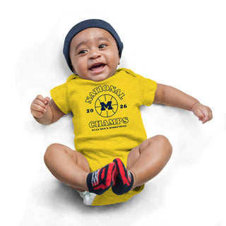 Michigan 2026 Basketball National Champions Retro Shootout Infant Creeper - Yellow