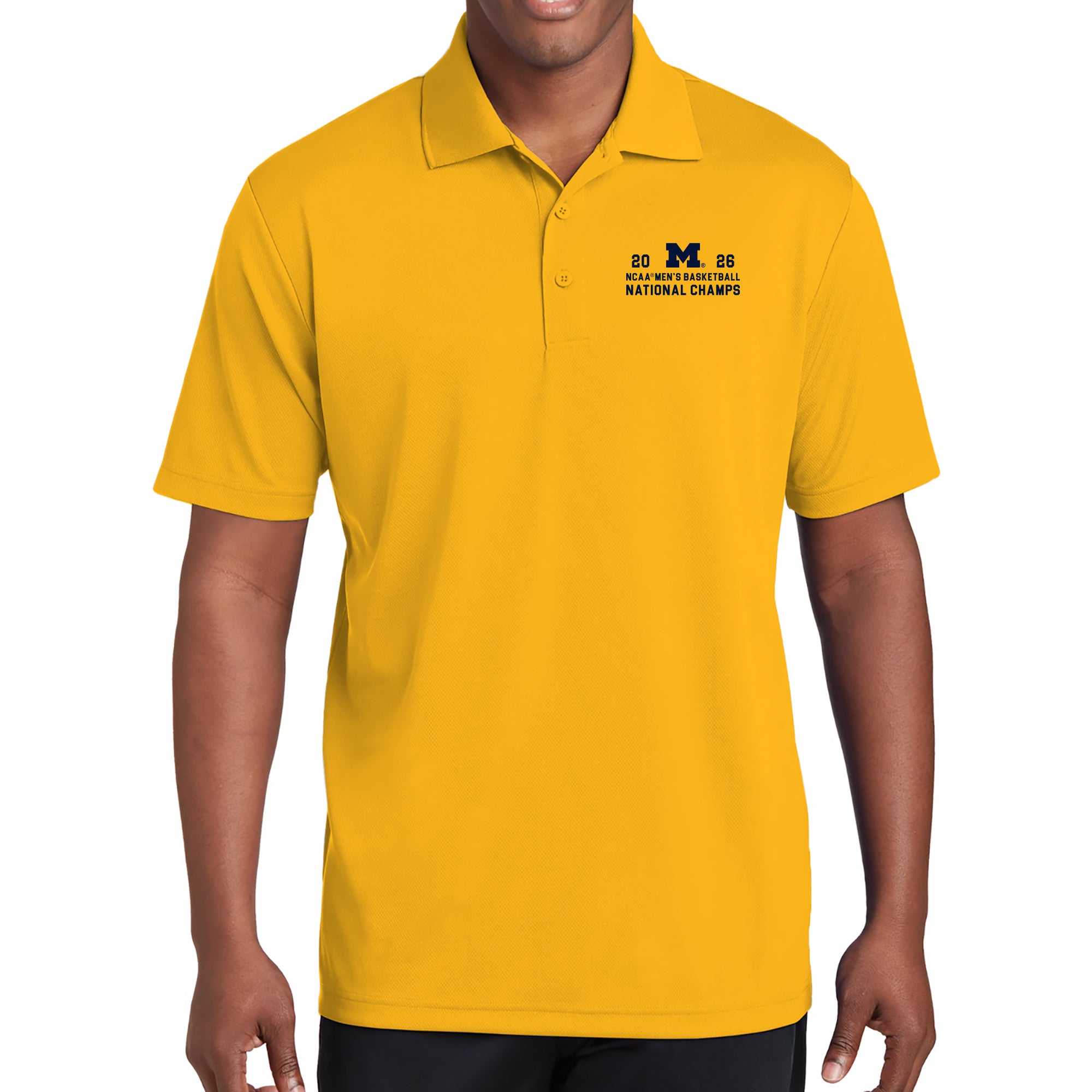 Michigan 2026 Basketball National Champions Simple Path LC Polo