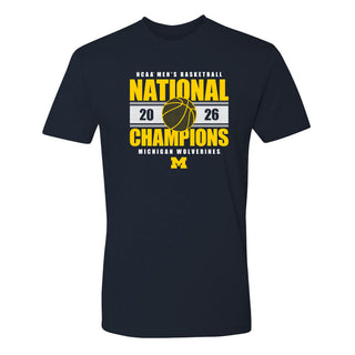Michigan 2026 Basketball National Champions Enmeshed NLA T-Shirt - Midnight Navy