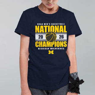 Michigan 2026 Basketball National Champions Enmeshed Youth T-Shirt