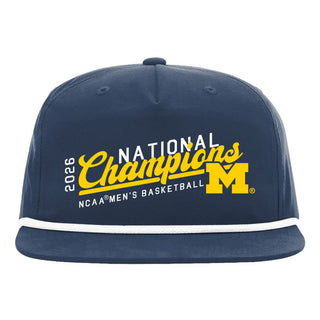 Michigan 2026 Basketball National Champions Script Umpqua Rope Hat - Navy/White