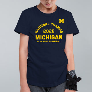 Michigan 2026 Basketball National Champions Blocker Youth T-Shirt