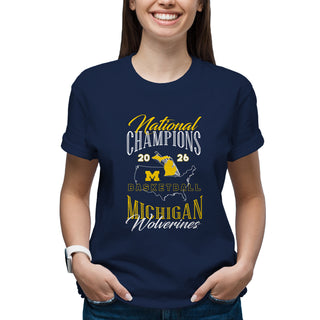 Michigan 2026 Basketball National Champions USA T-Shirt - Navy
