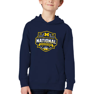 Michigan 2026 Basketball National Champions Logo Youth Hoodie